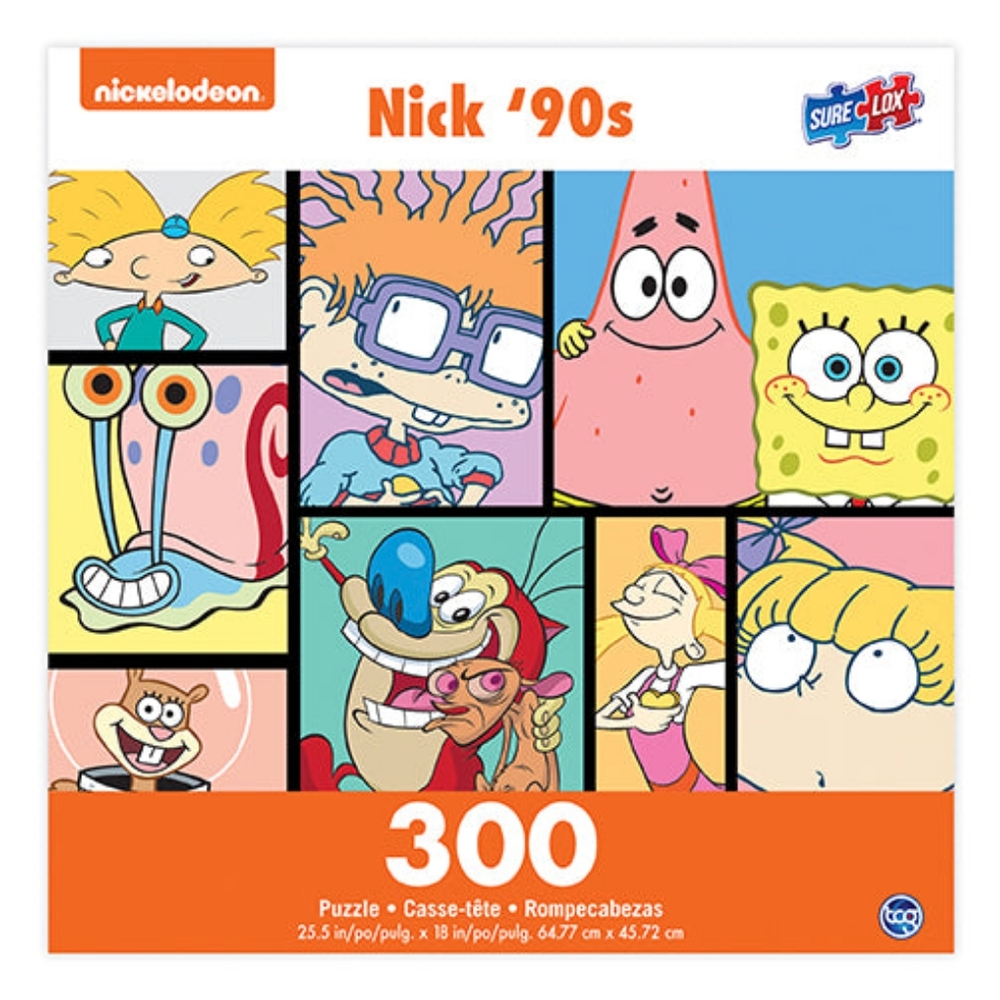NEW Nickelodeon Nick 90’S Retro Puzzle  300 Piece Rugrats SpongeBob Ren & Stimpy